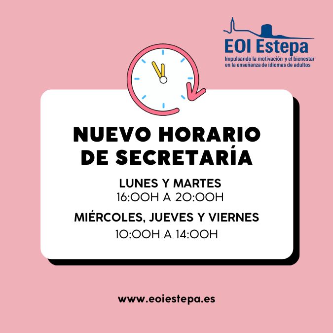 Nuevo horario de secretaría